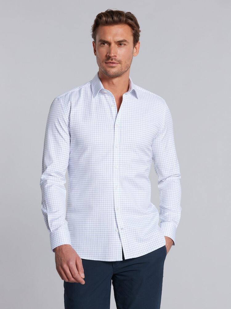 Chemise cintrée Noey en chevron royal à carreaux bleus