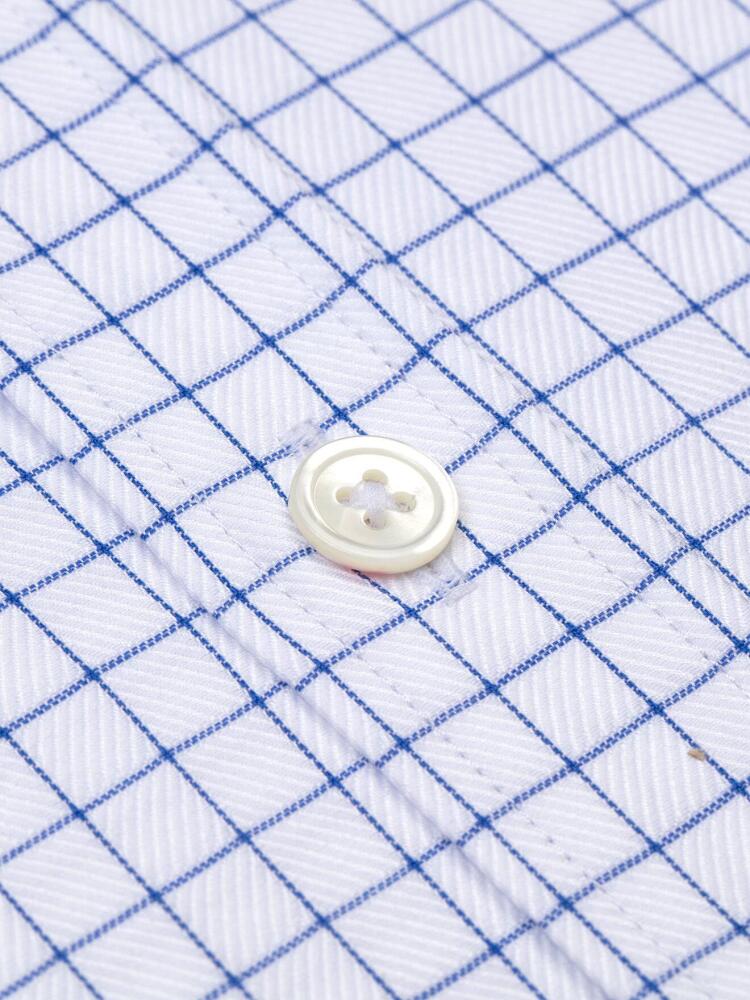 Chemise cintrée Noey en chevron royal à carreaux bleus