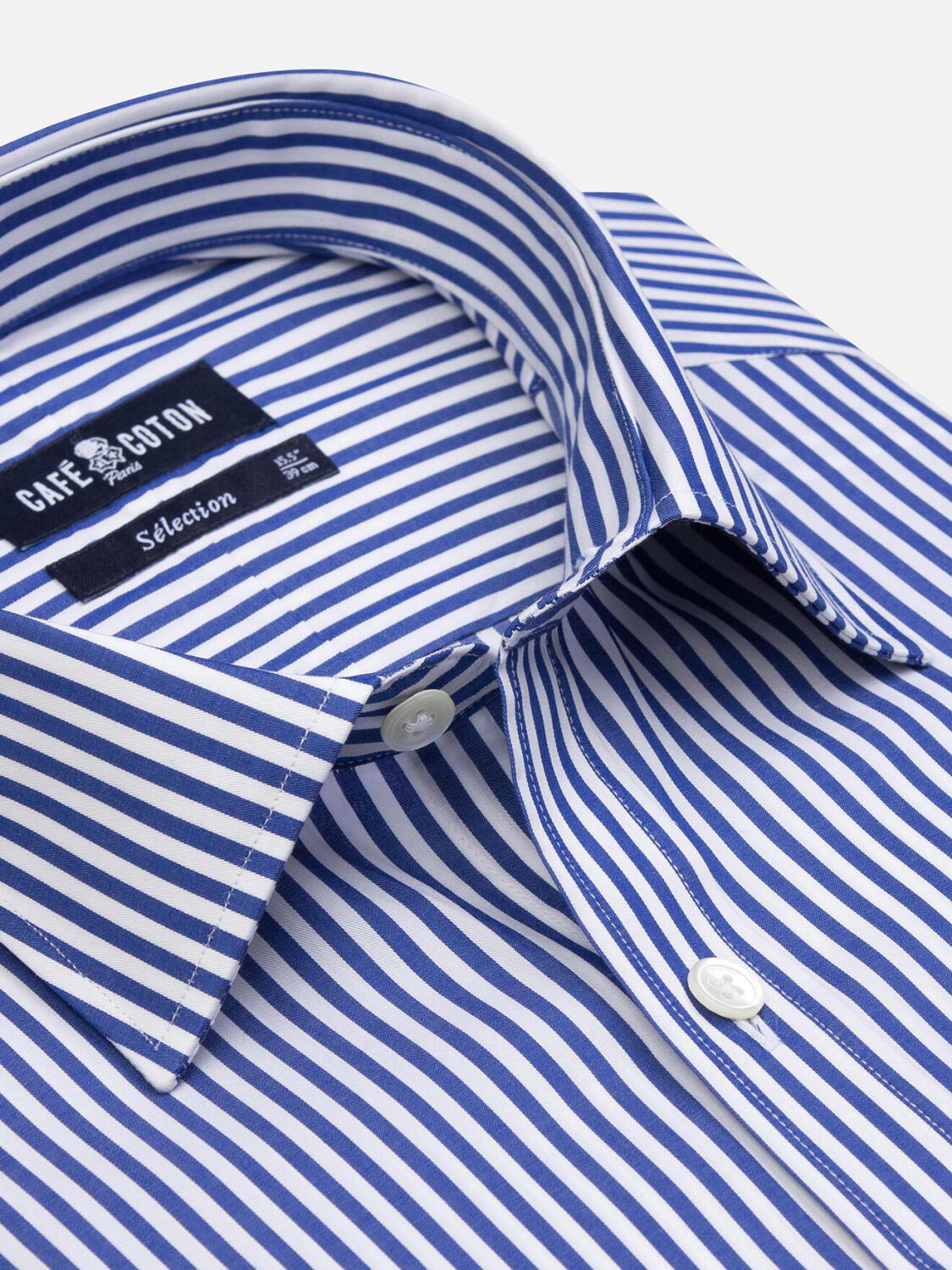 Camicia slim fit slim fit Norm a righe blu scuro