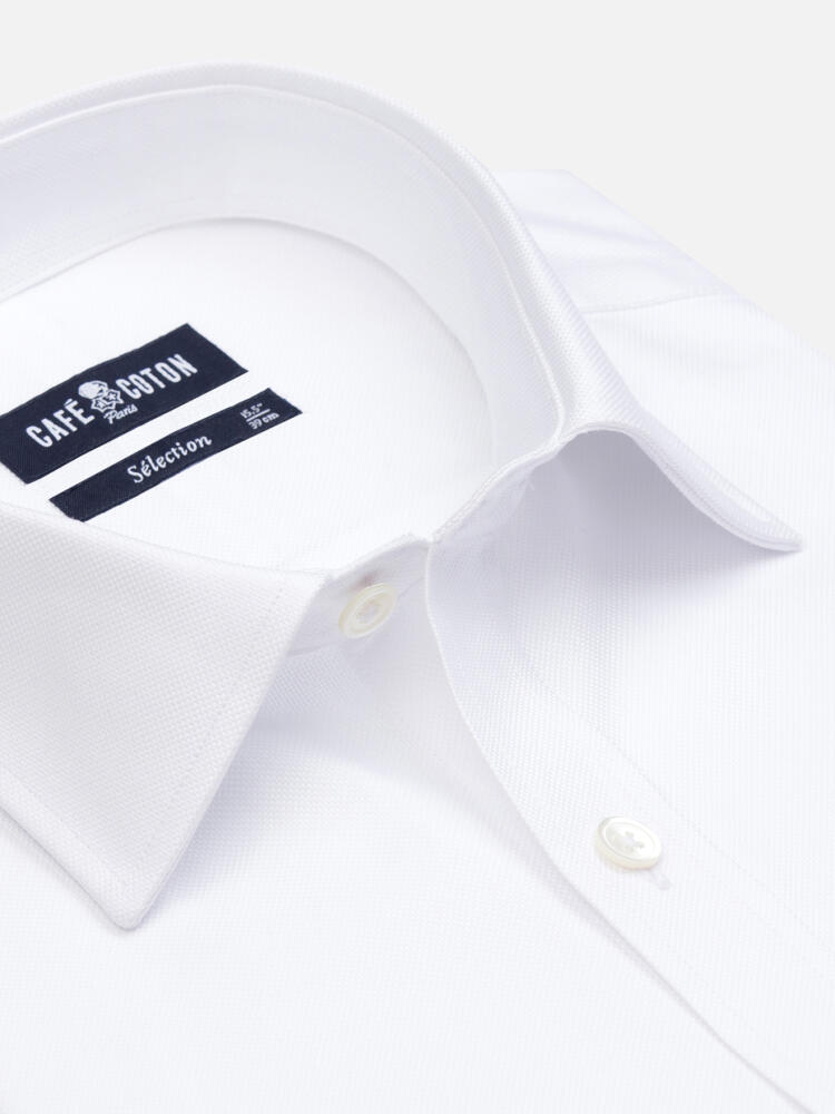 Chemise cintrée en oxford royal blanc