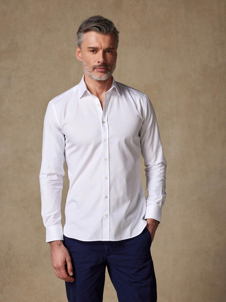 Chemise cintrée en pin point royal blanc