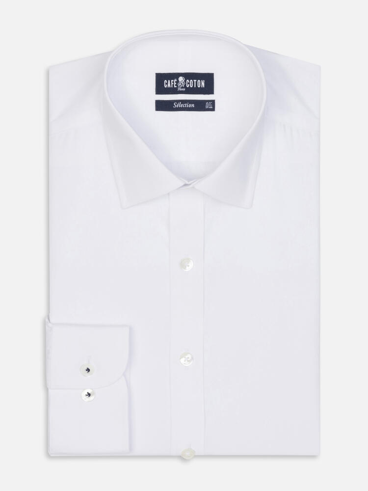 Chemise cintrée en popeline royale blanche