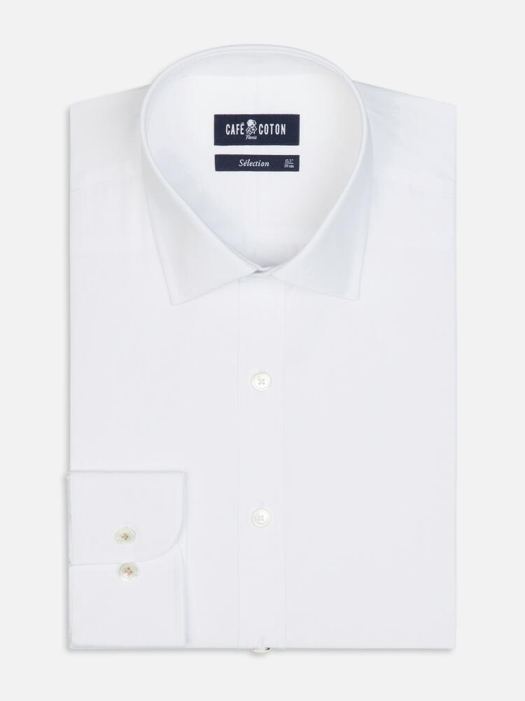 Royal white poplin slim fit shirt