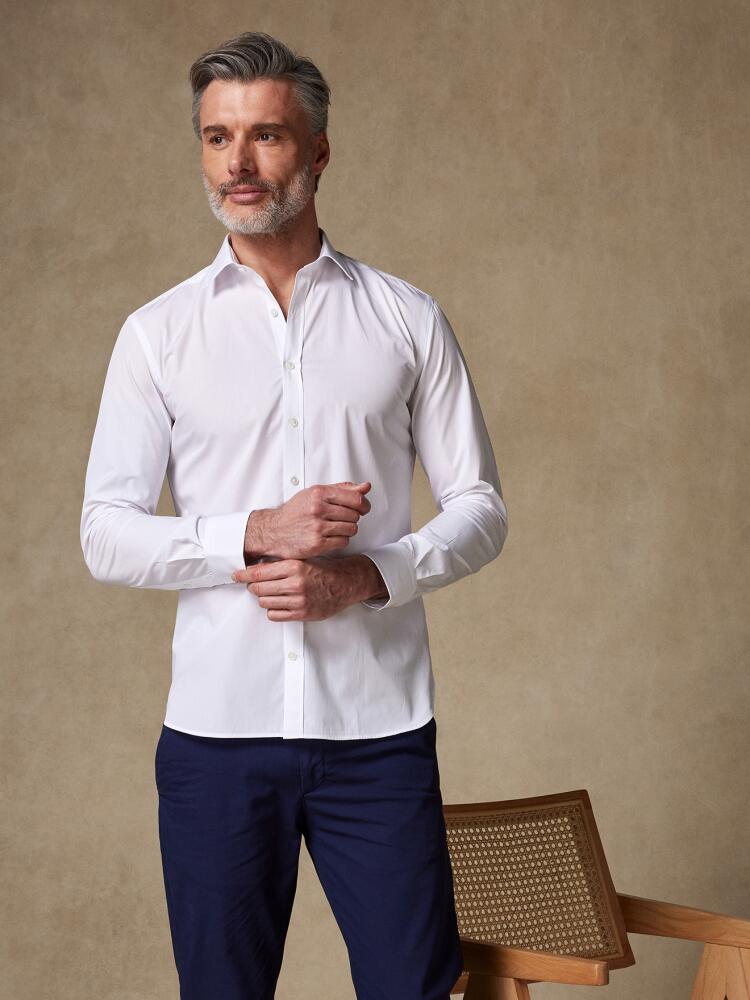 Royal white poplin slim fit shirt