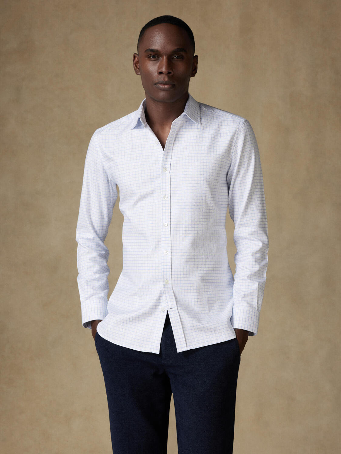 Camicia slim fit Ricky sky check