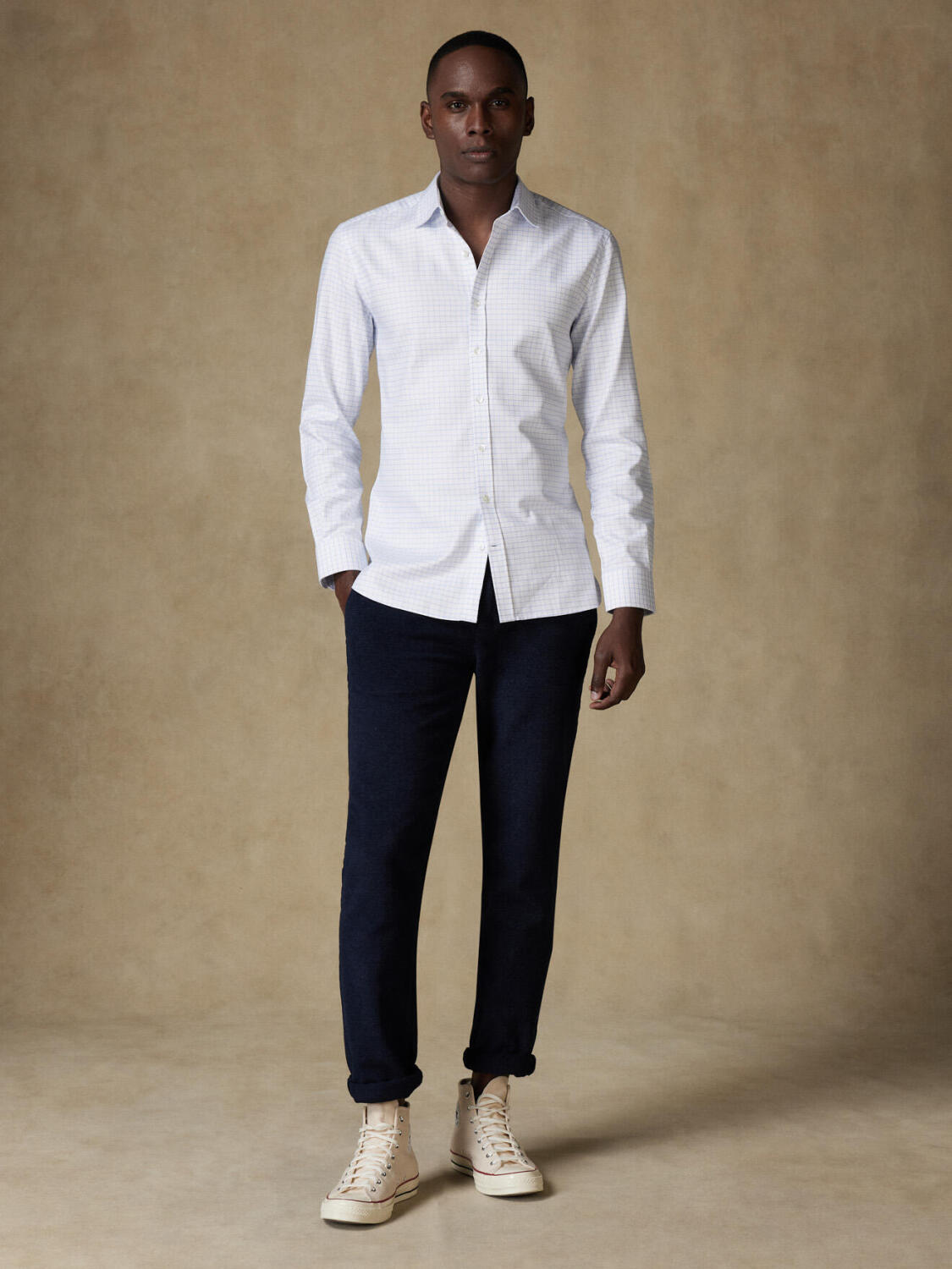 Camicia slim fit Ricky sky check