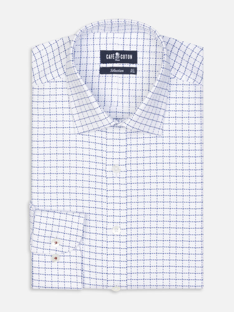 Ricky navy check slim fit shirt