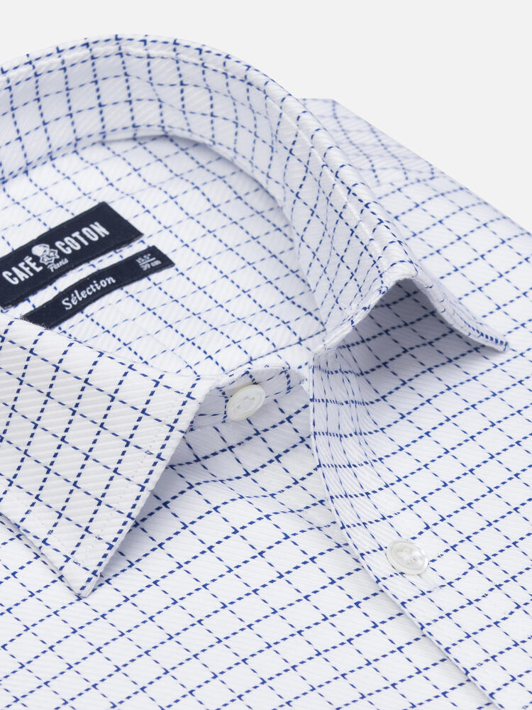 Ricky navy check slim fit shirt