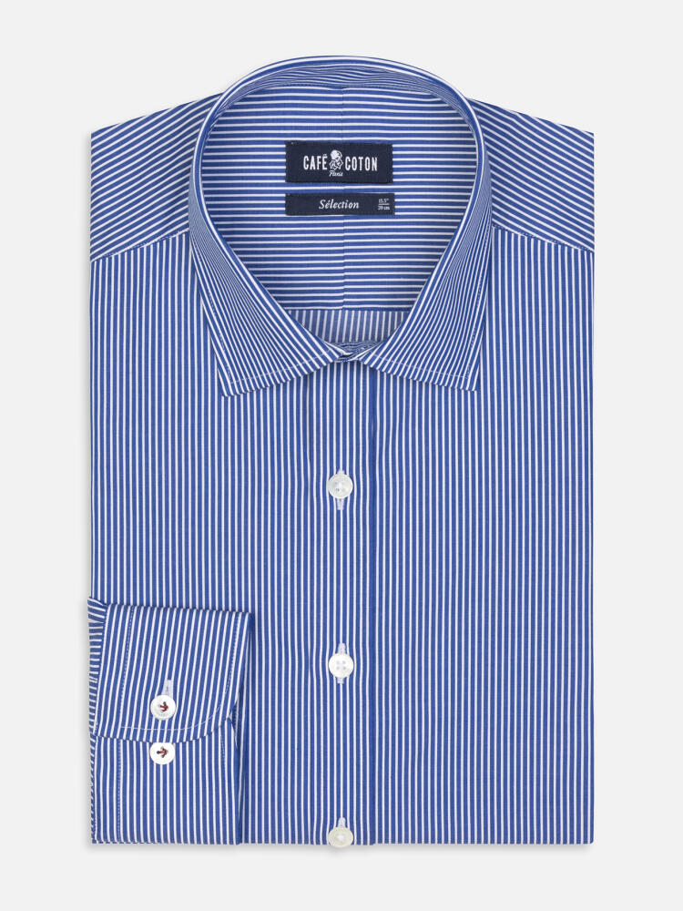 Camicia slim fit Samy a righe blu scuro