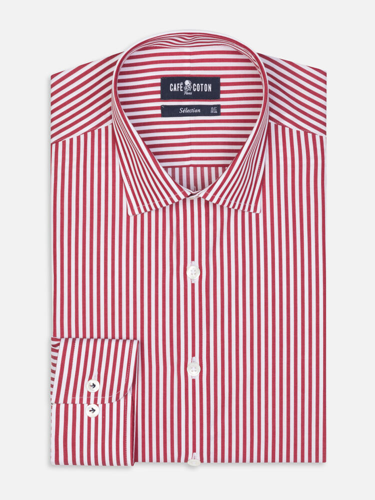 Chemise cintrée Sully à rayures rouges