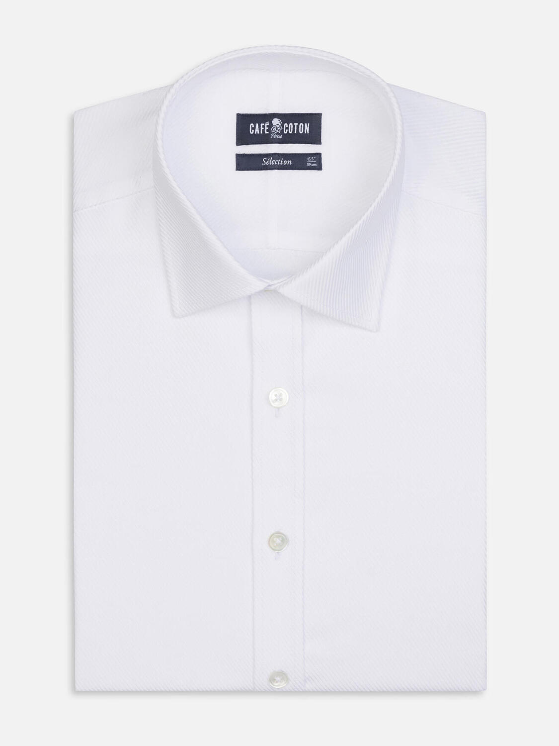 Camicia slim fit Royal in twill bianco