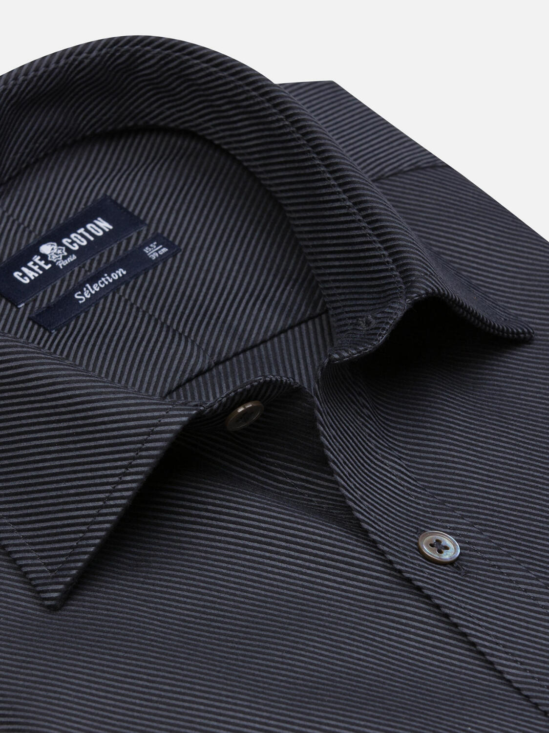 Chemise cintrée en twill royal anthracite