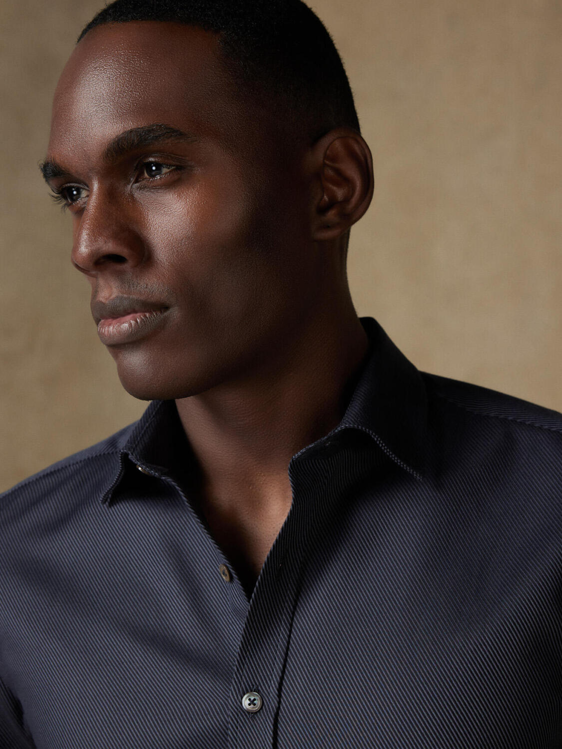 Chemise cintrée en twill royal anthracite