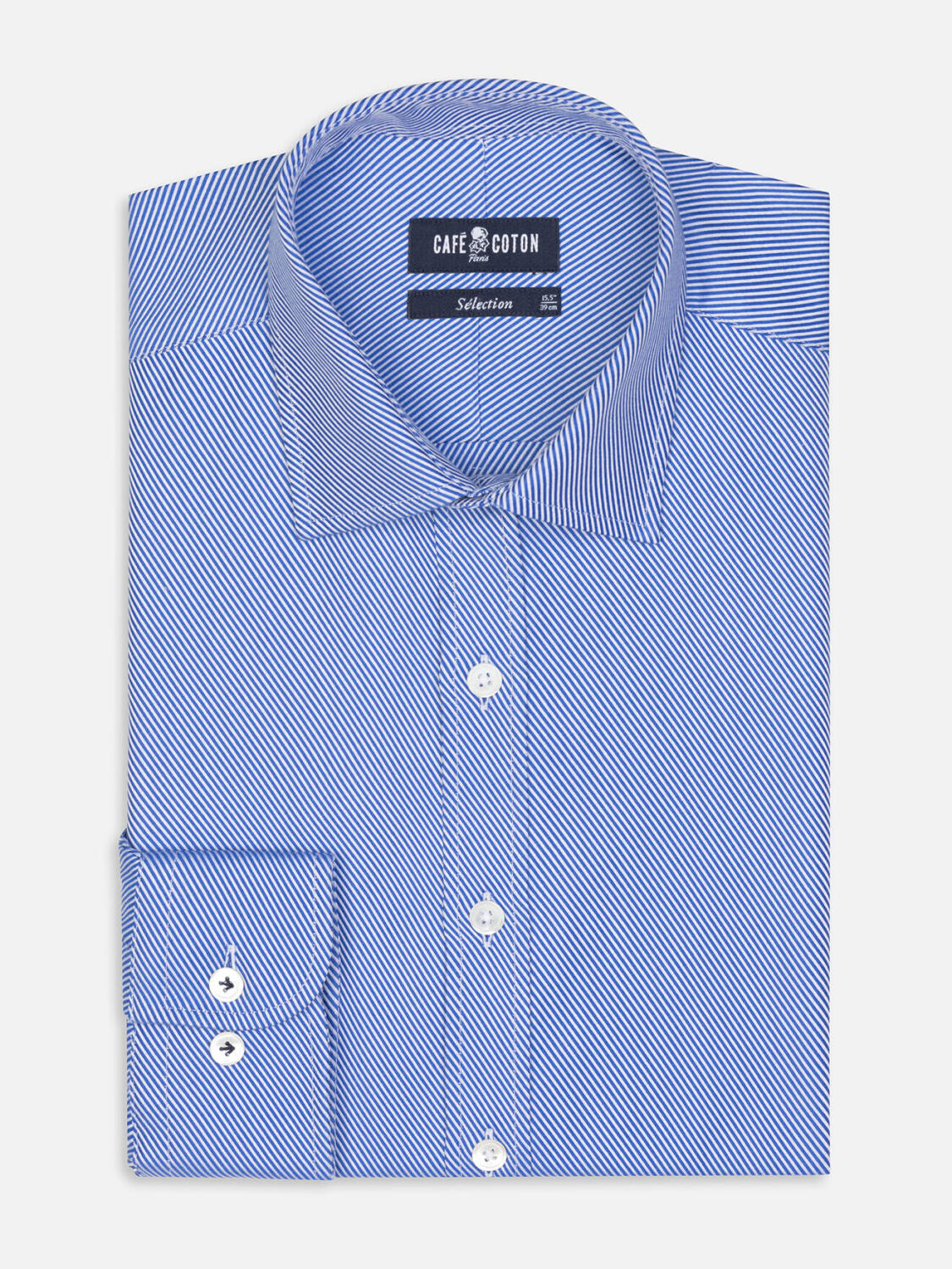Camicia slim fit in twill blu reale