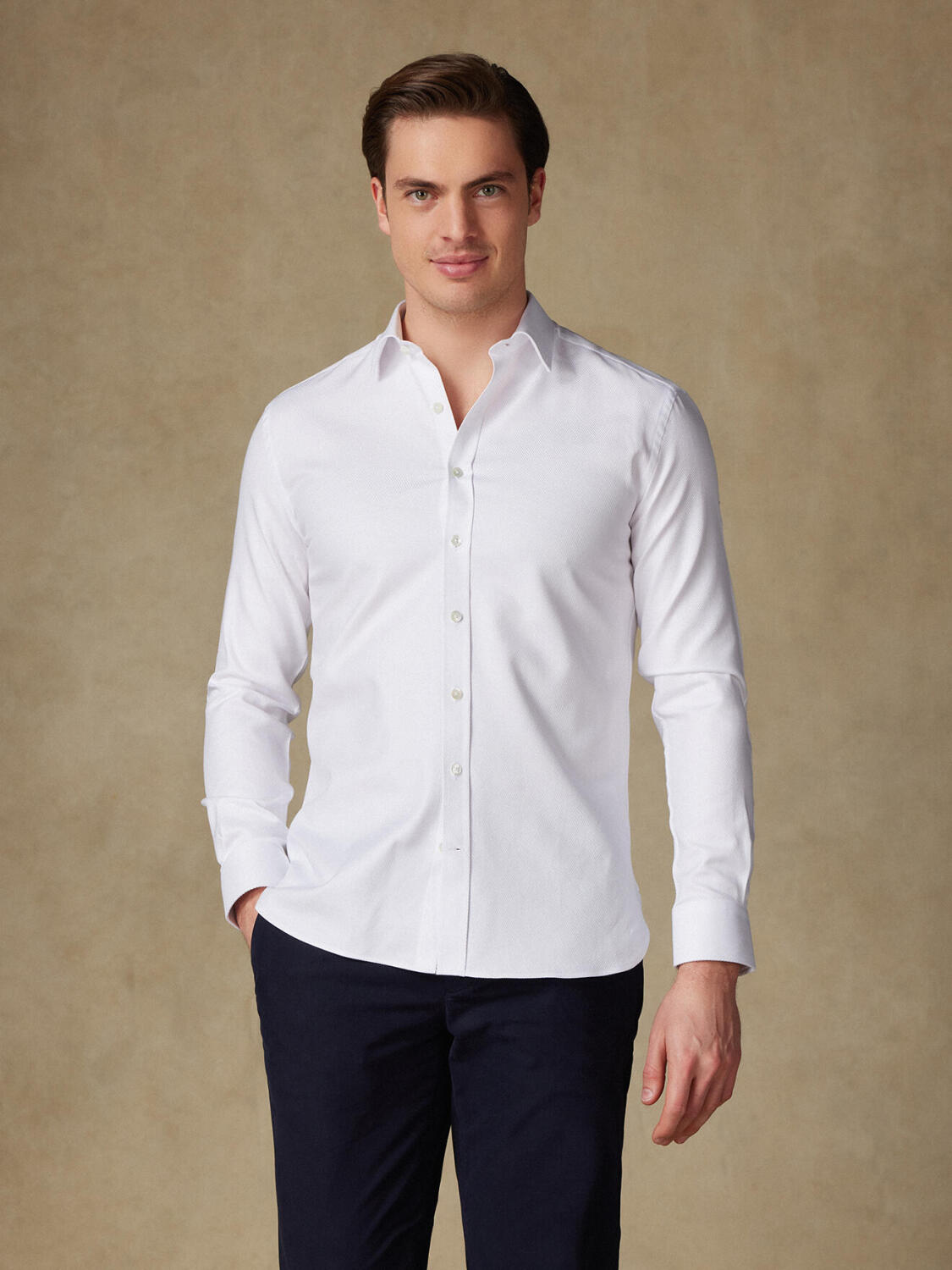 Chemise en twill royal blanc
