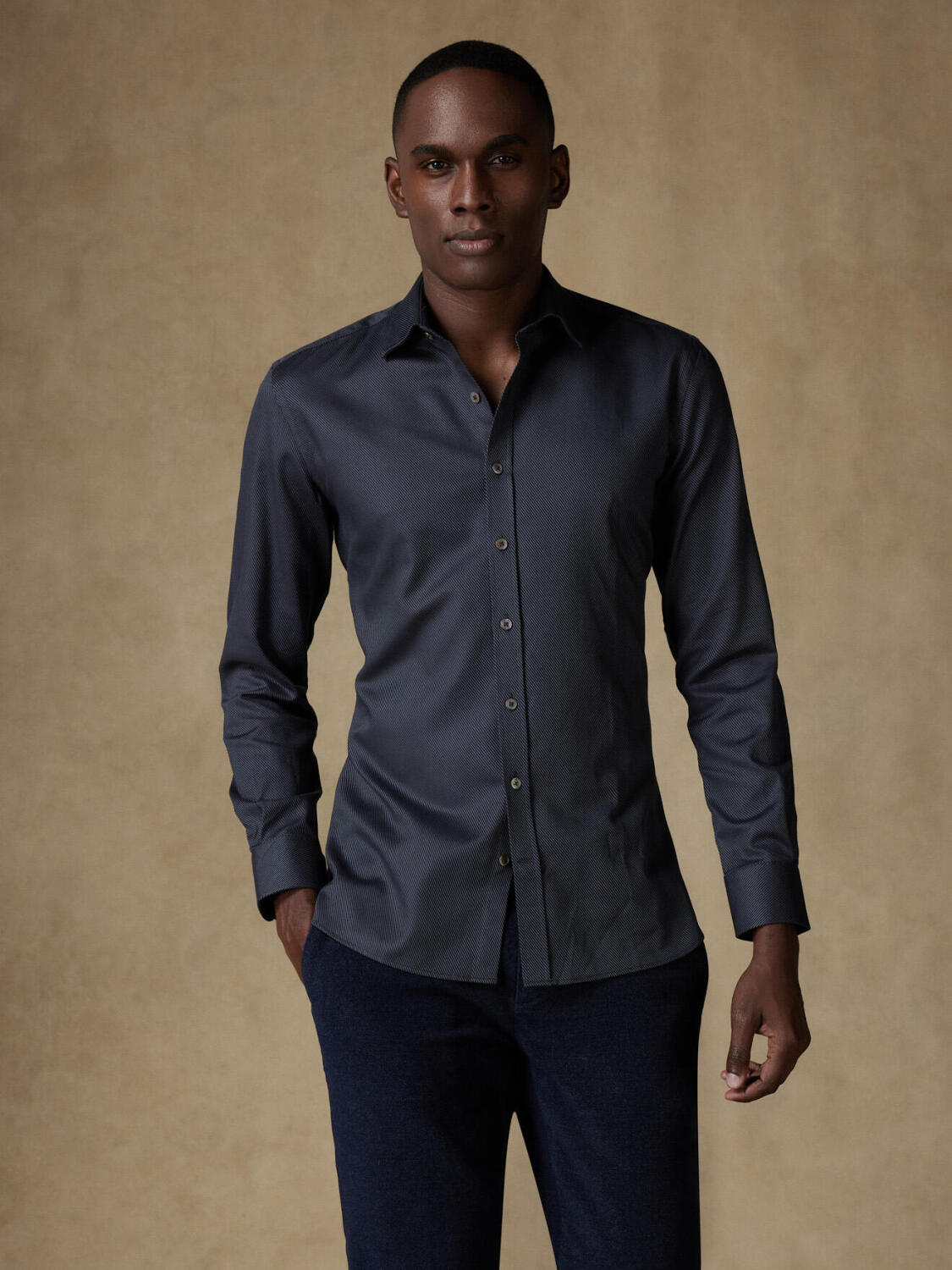Chemise en twill royal anthracite