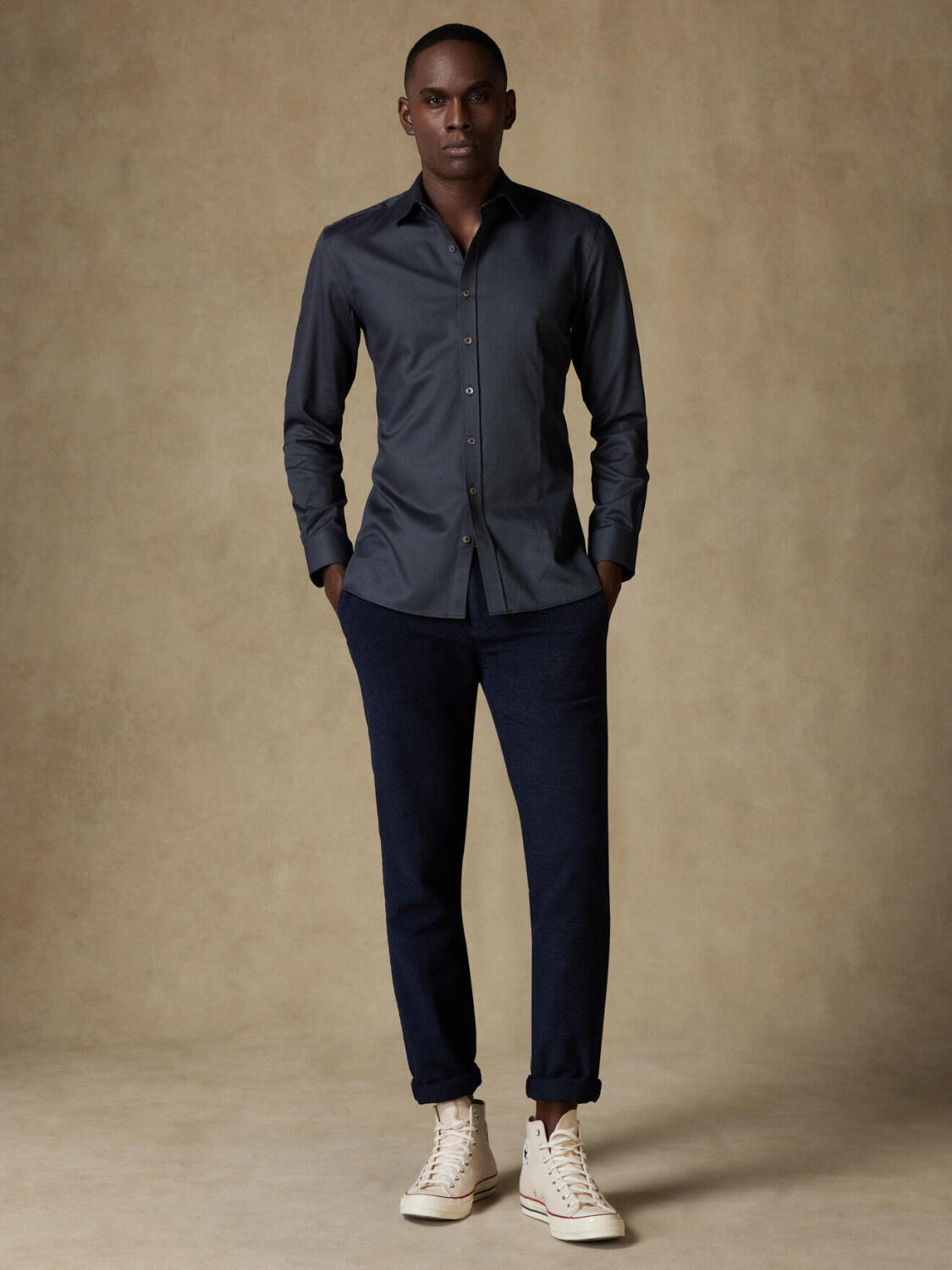 Chemise en twill royal anthracite