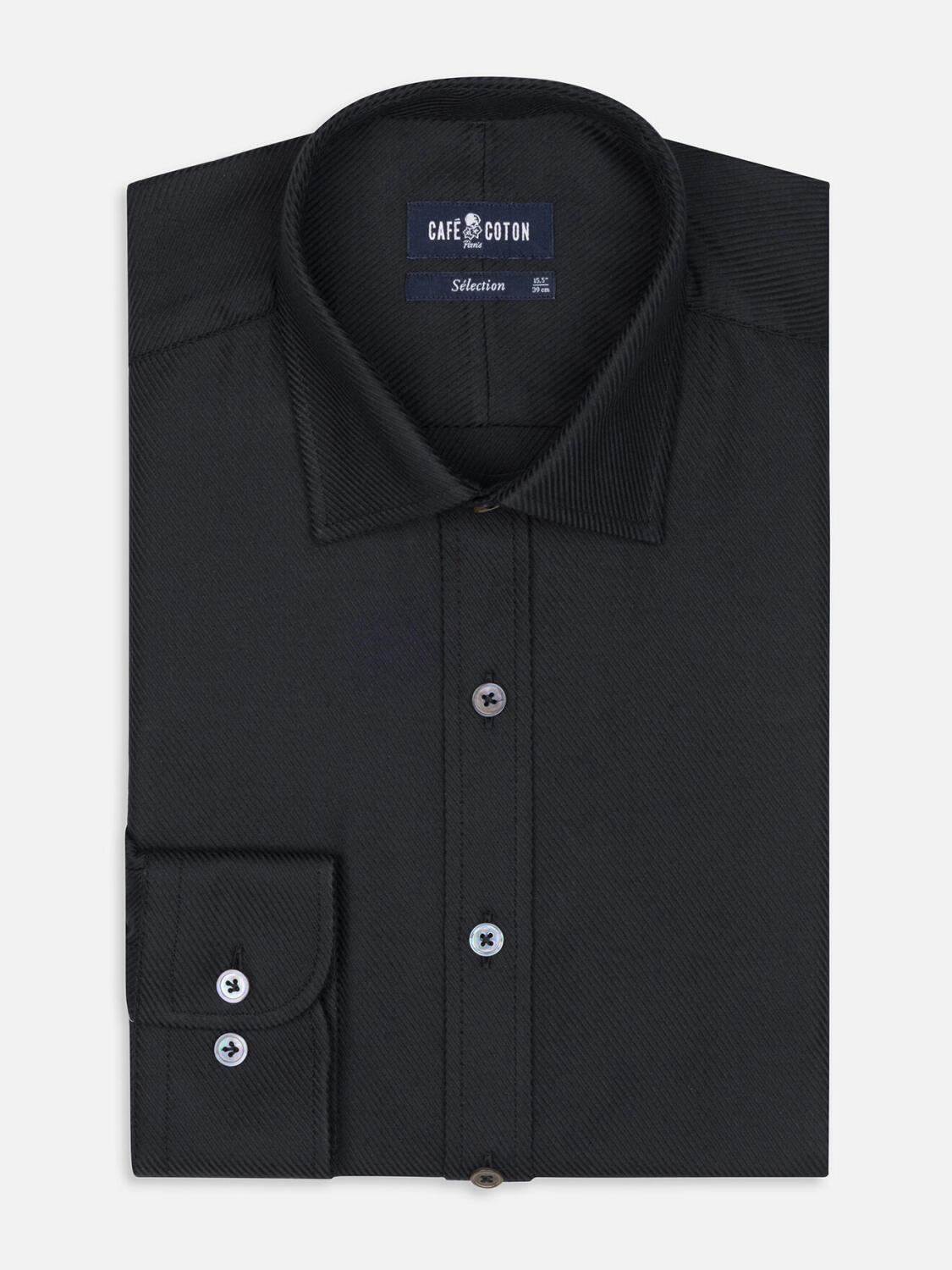 Camicia in twill nero royal