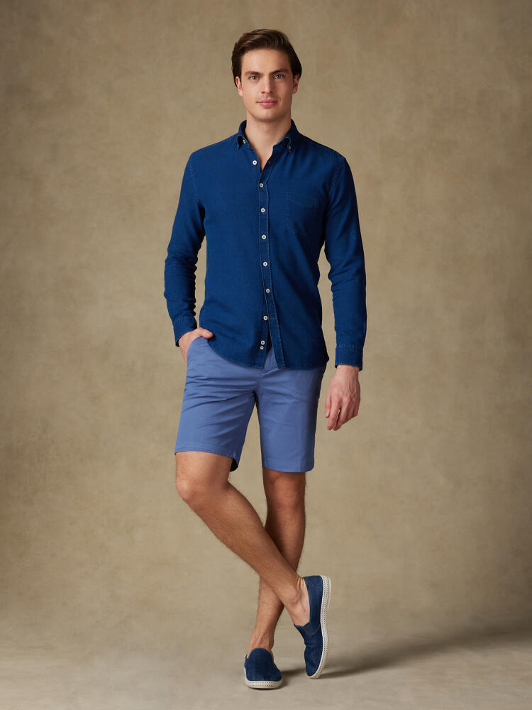 Jim Bermuda in cobalt cotton