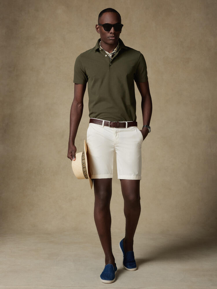 Jimmy Bermuda in cotone bianco sporco