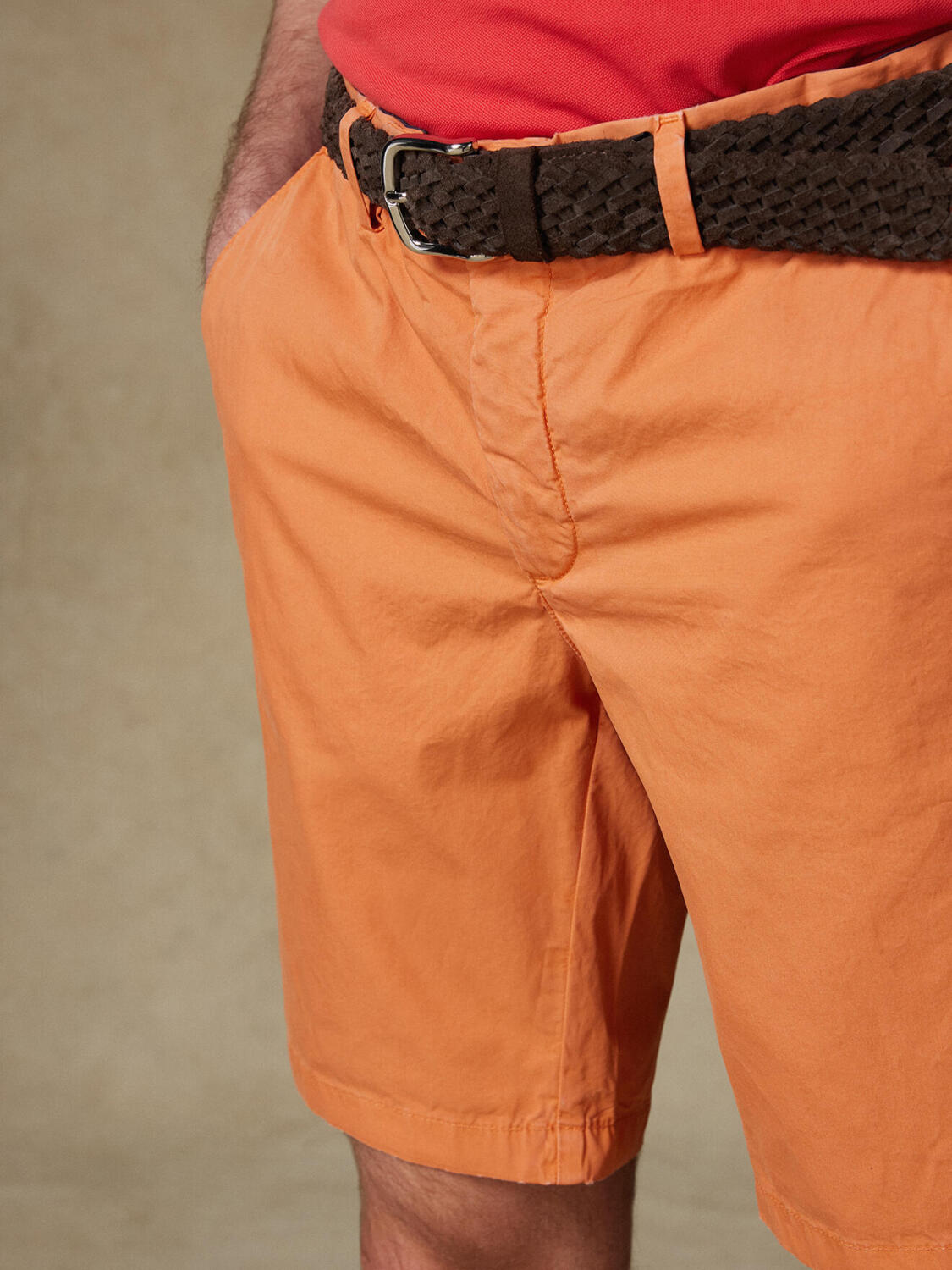 Jimmy Bermuda in apricot cotton