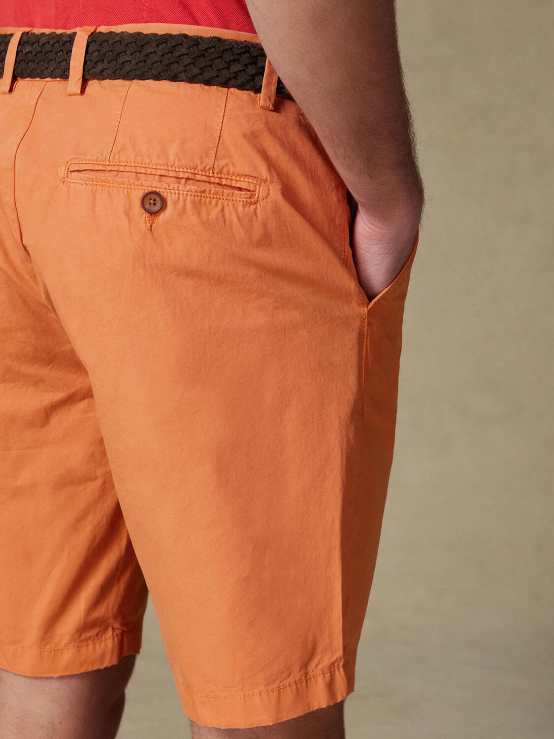 Jimmy Bermuda in apricot cotton