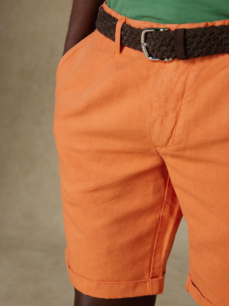 Kent bermuda shorts in apricot linen