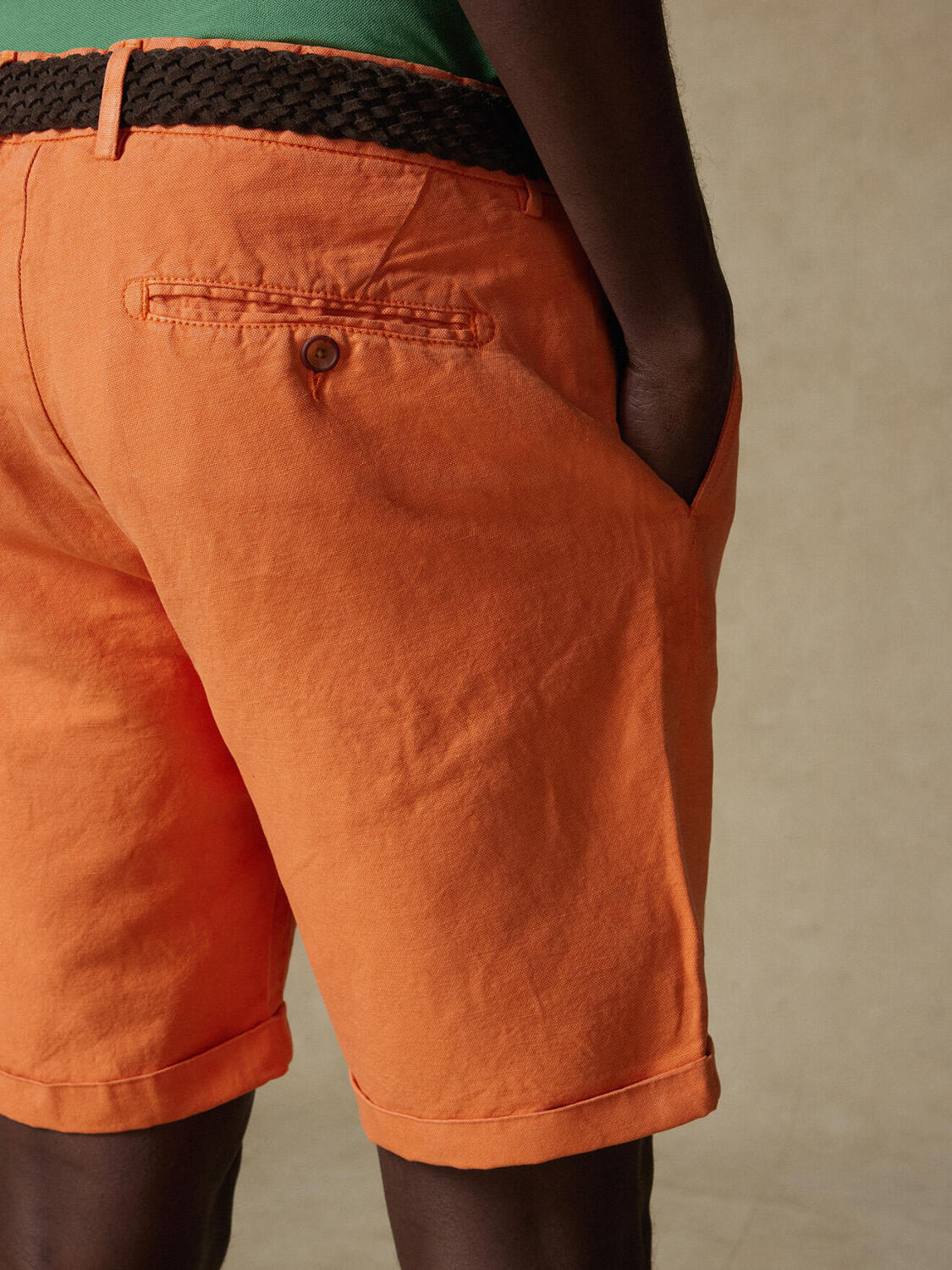 Kent bermuda shorts in apricot linen