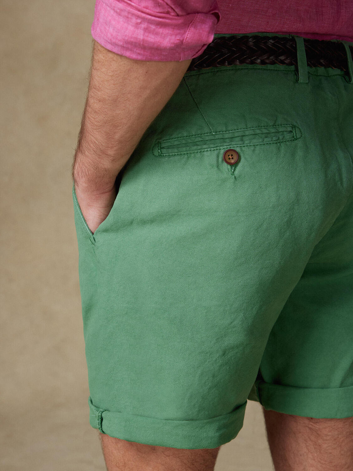 Kent bermuda in mint linnen