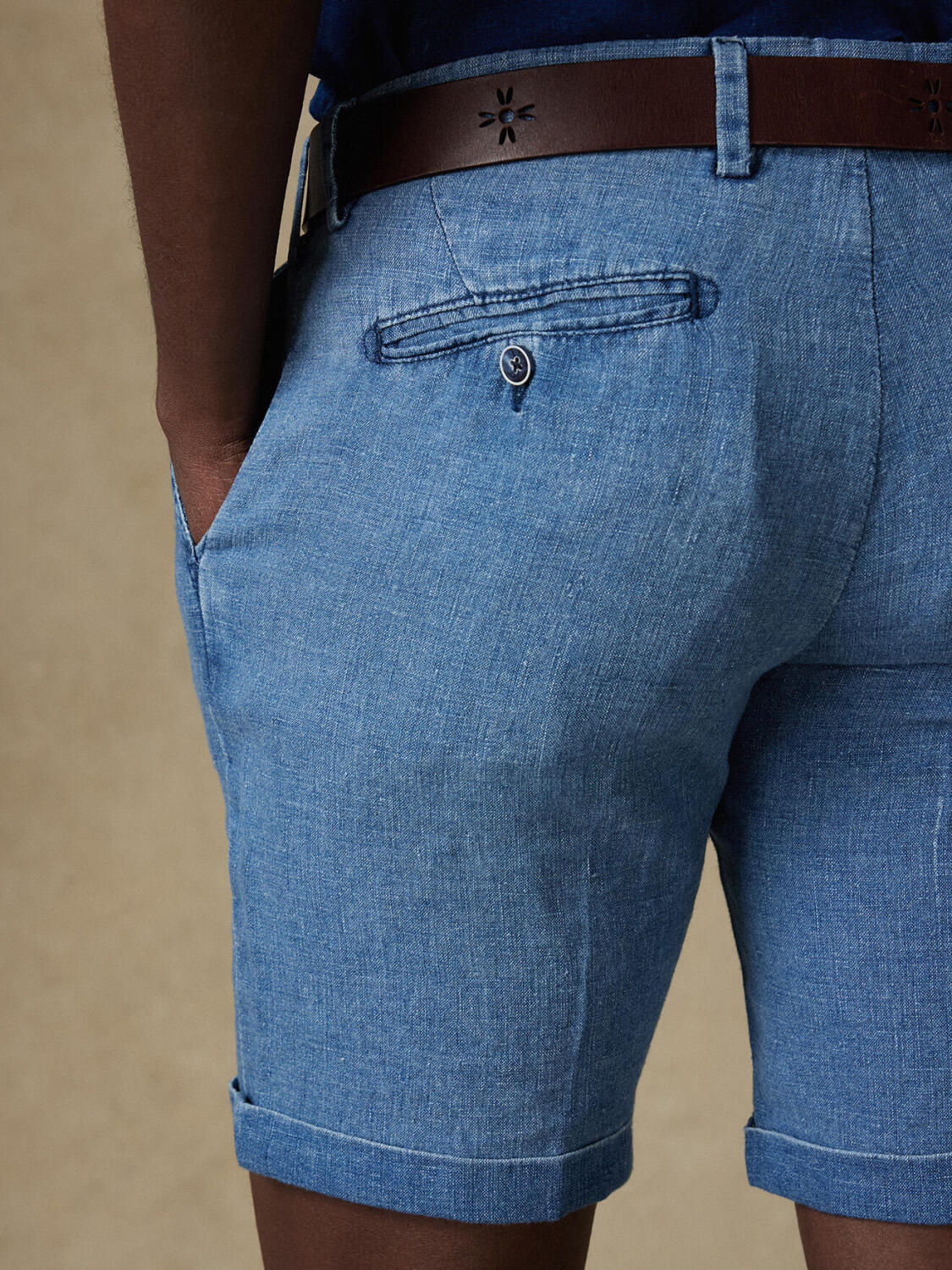 Bart bermuda shorts in indigo linen