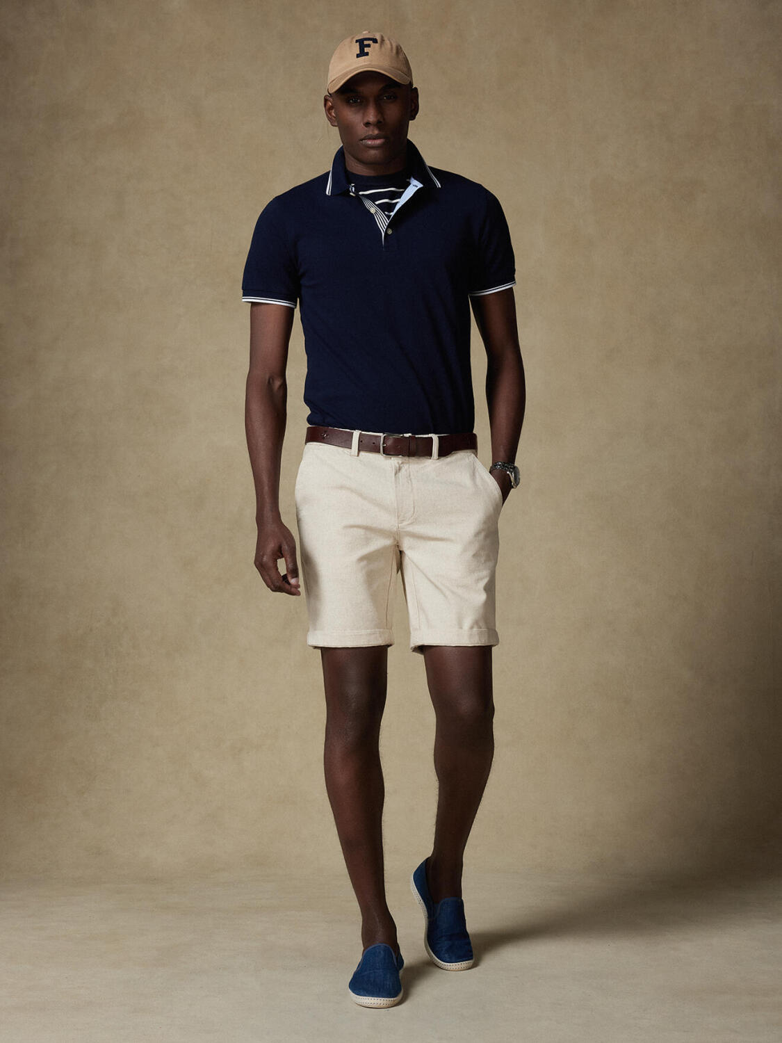 Blade bermuda shorts in sand coton