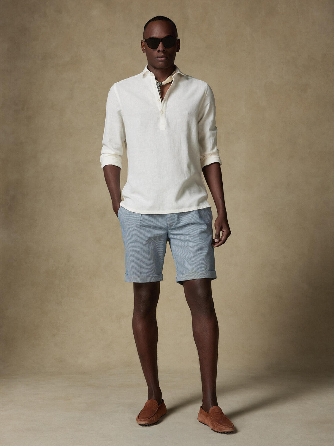 Bobby bermuda shorts in indigo stripes