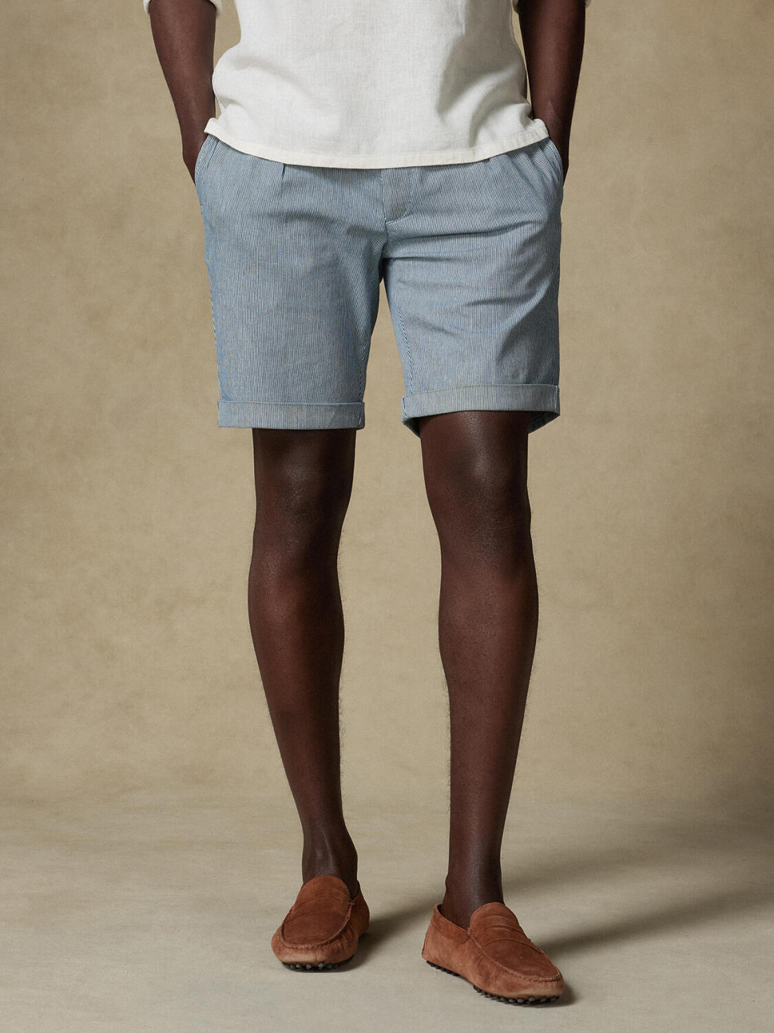 Bobby bermuda shorts in indigo stripes
