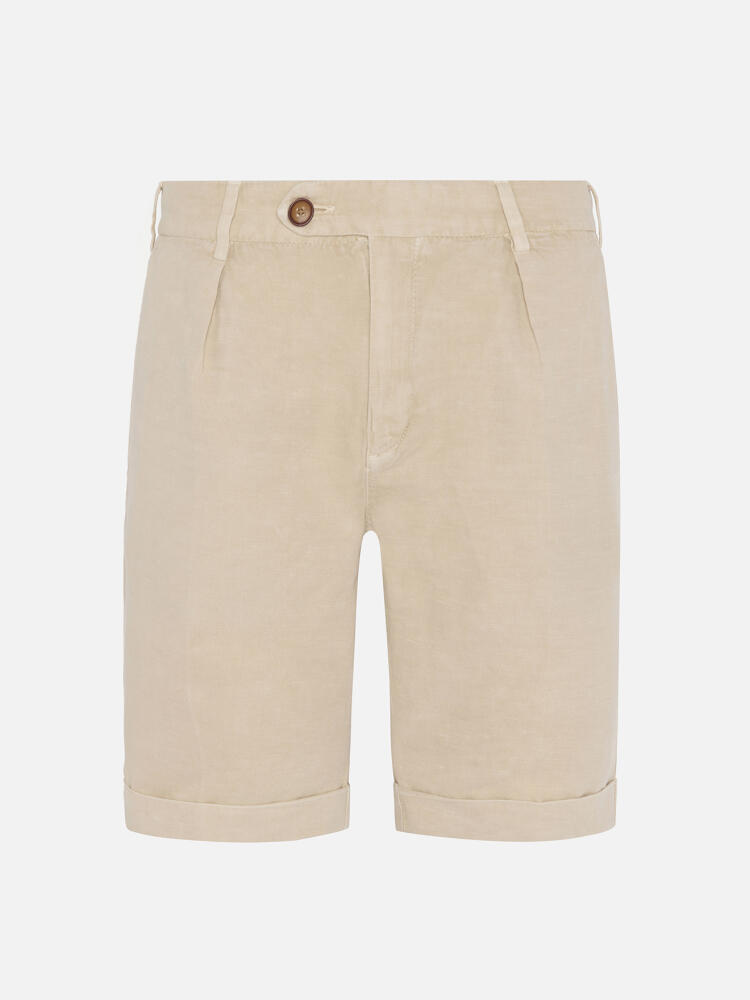 Greg bermuda shorts in sand linen