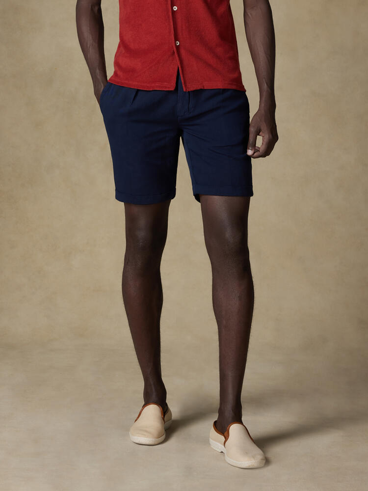 Greg bermuda shorts in navy linen