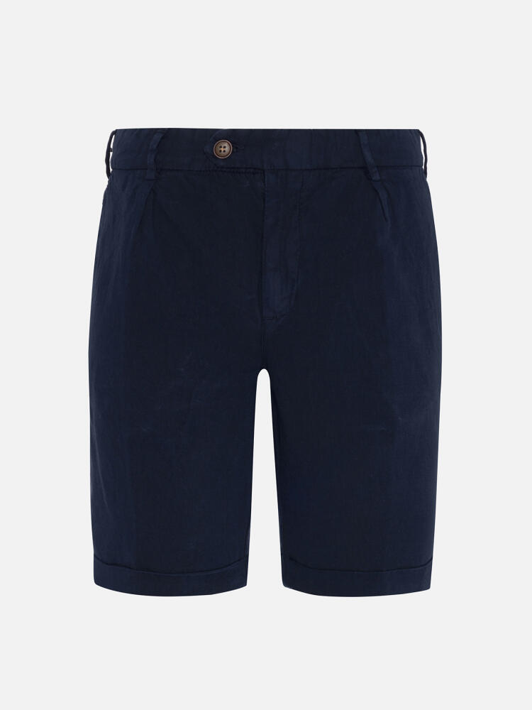 Bermudas Greg en lino azul marino