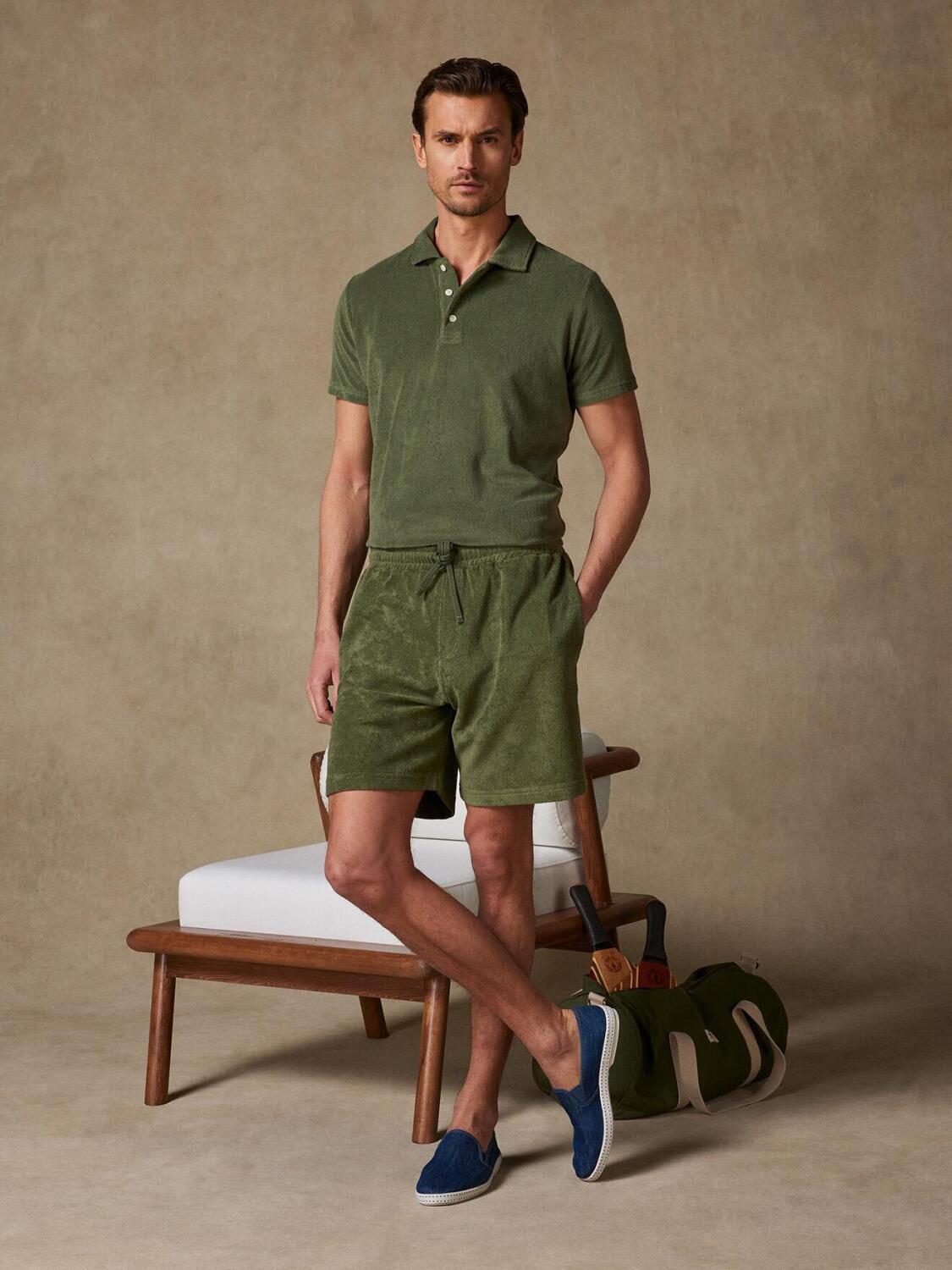 Bermuda en &eacute;ponge kaki