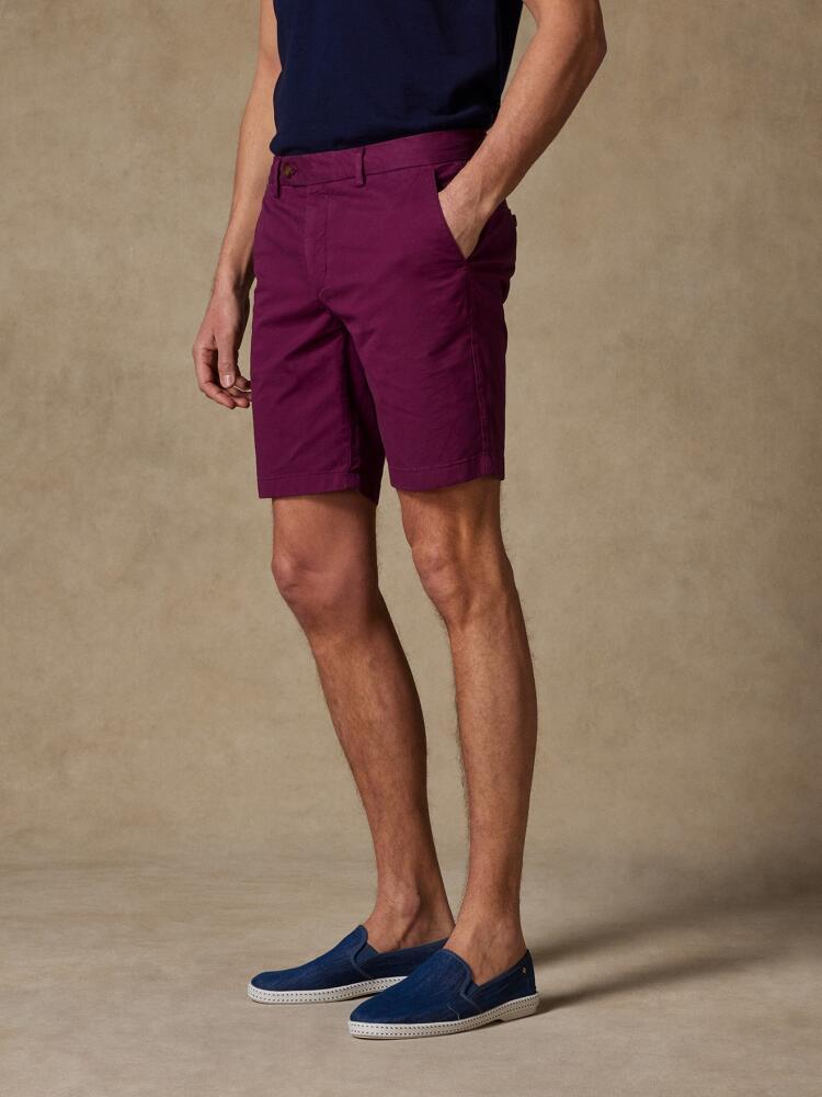 Bermuda en coton prune
