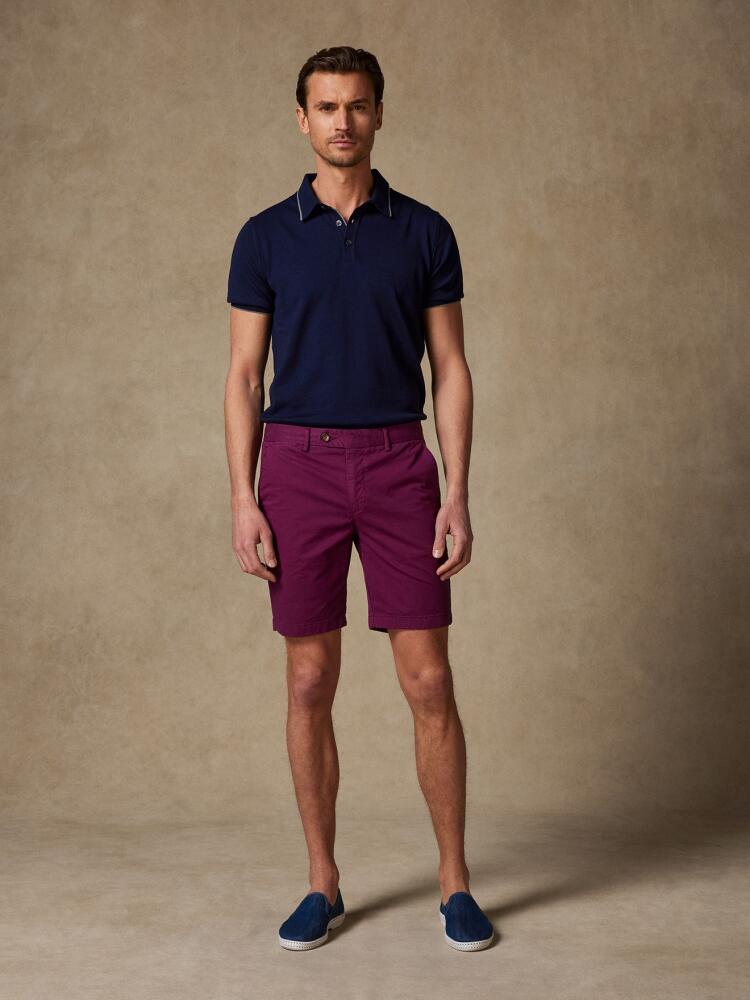 Bermuda en coton prune