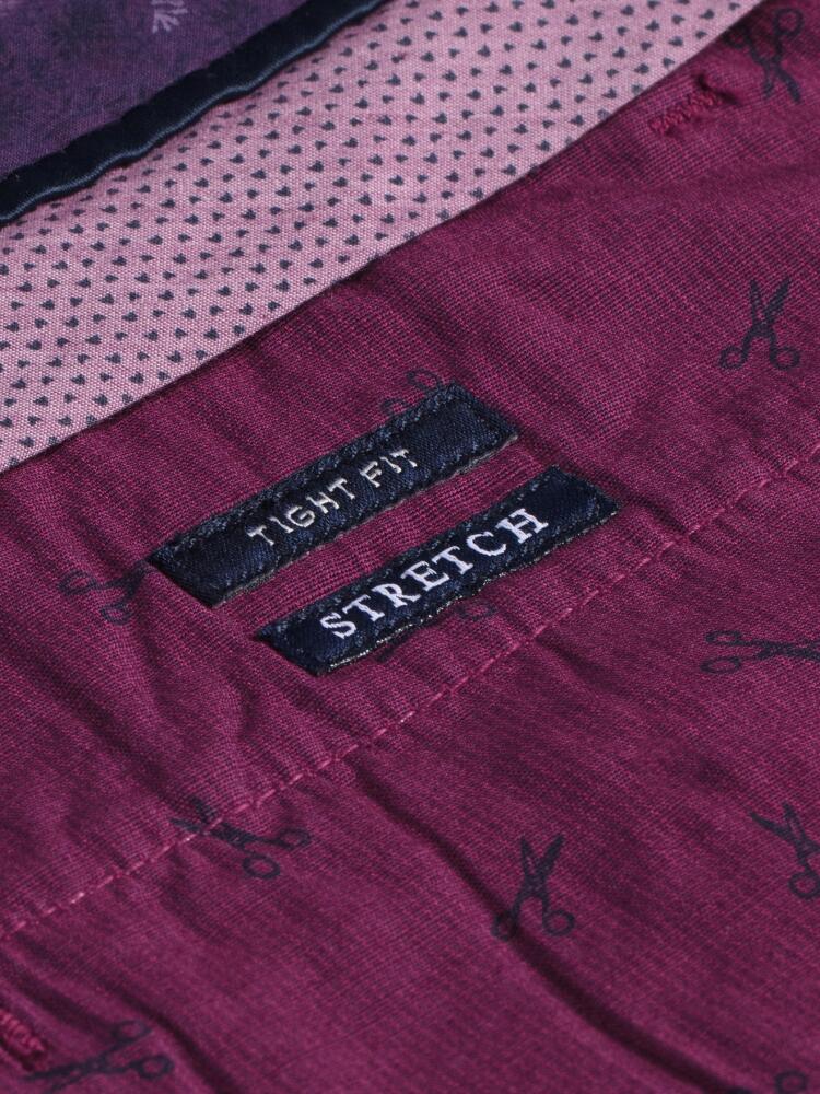 Bermuda en coton prune