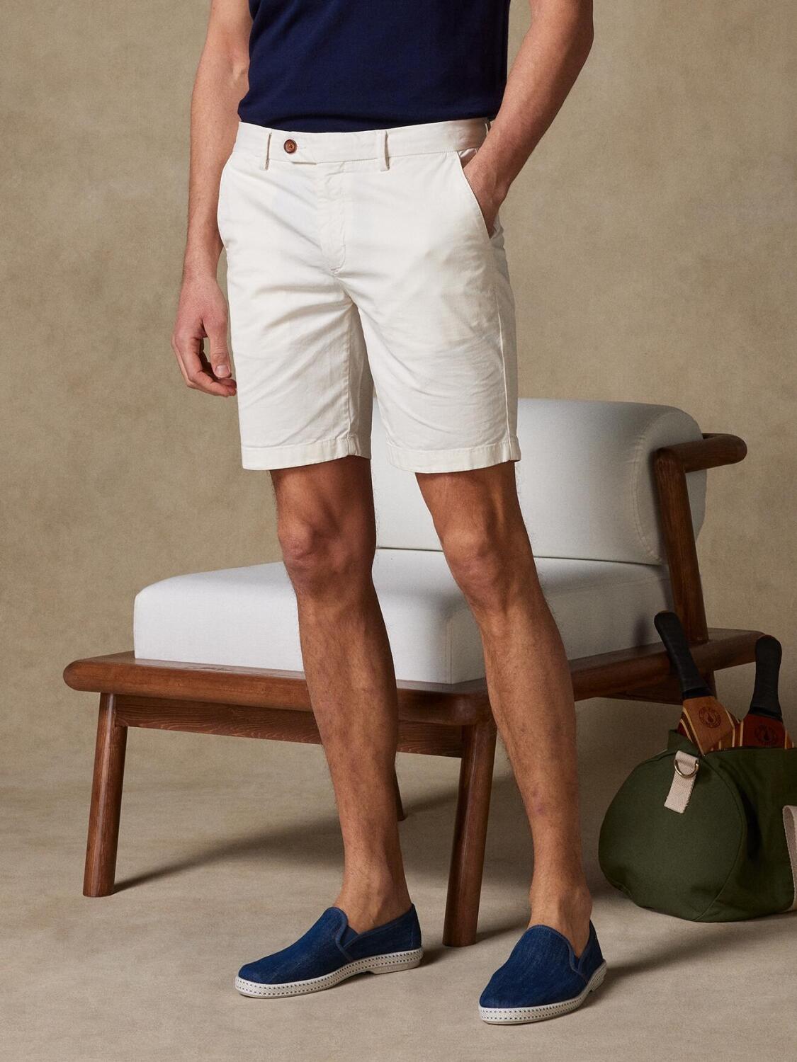 Bermuda in cotone avorio