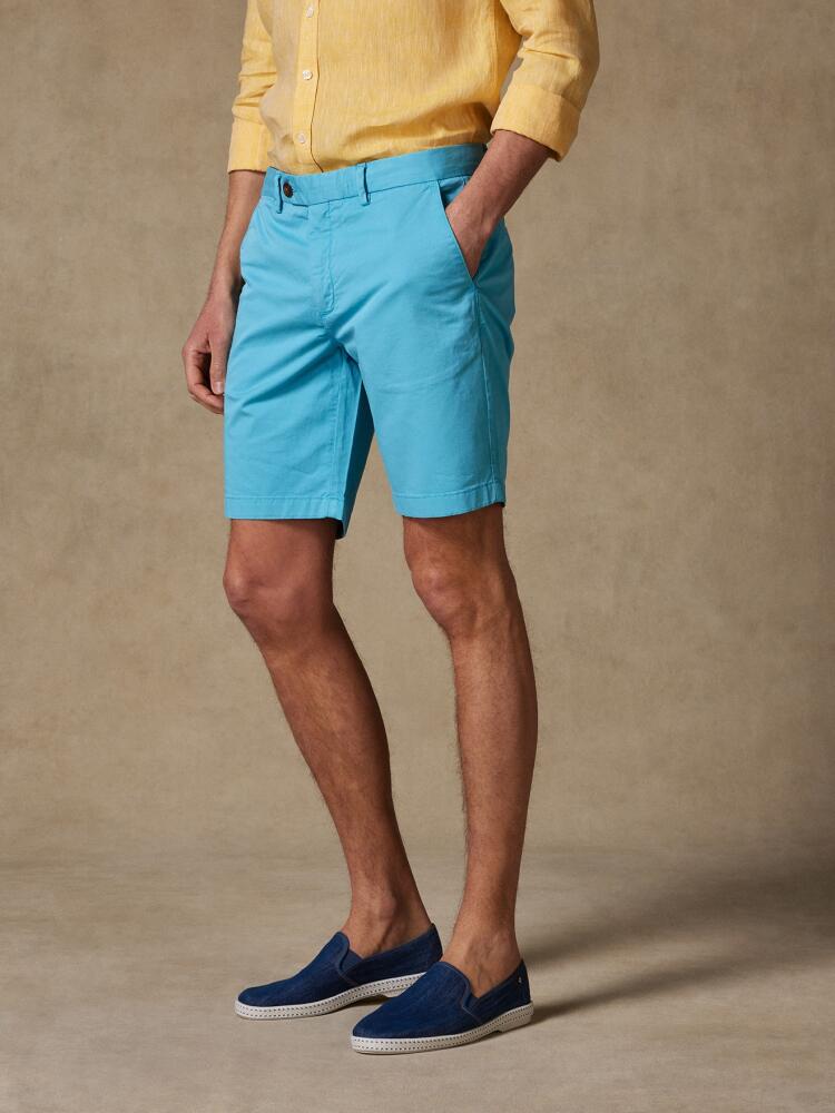 Bermuda en coton turquoise