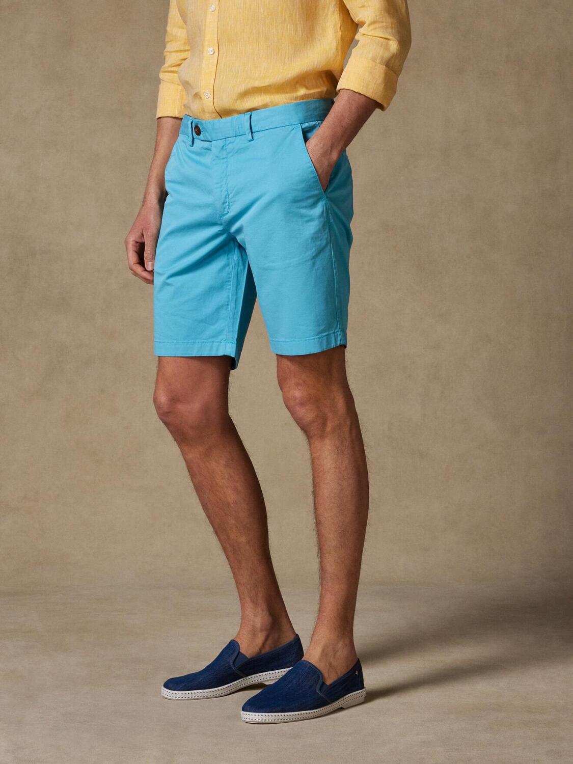 Bermuda in cotone turchese