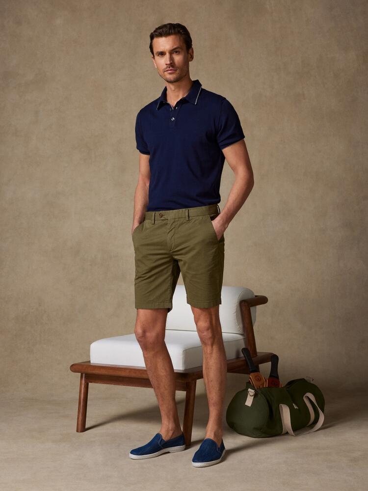 Khaki katoenen bermuda