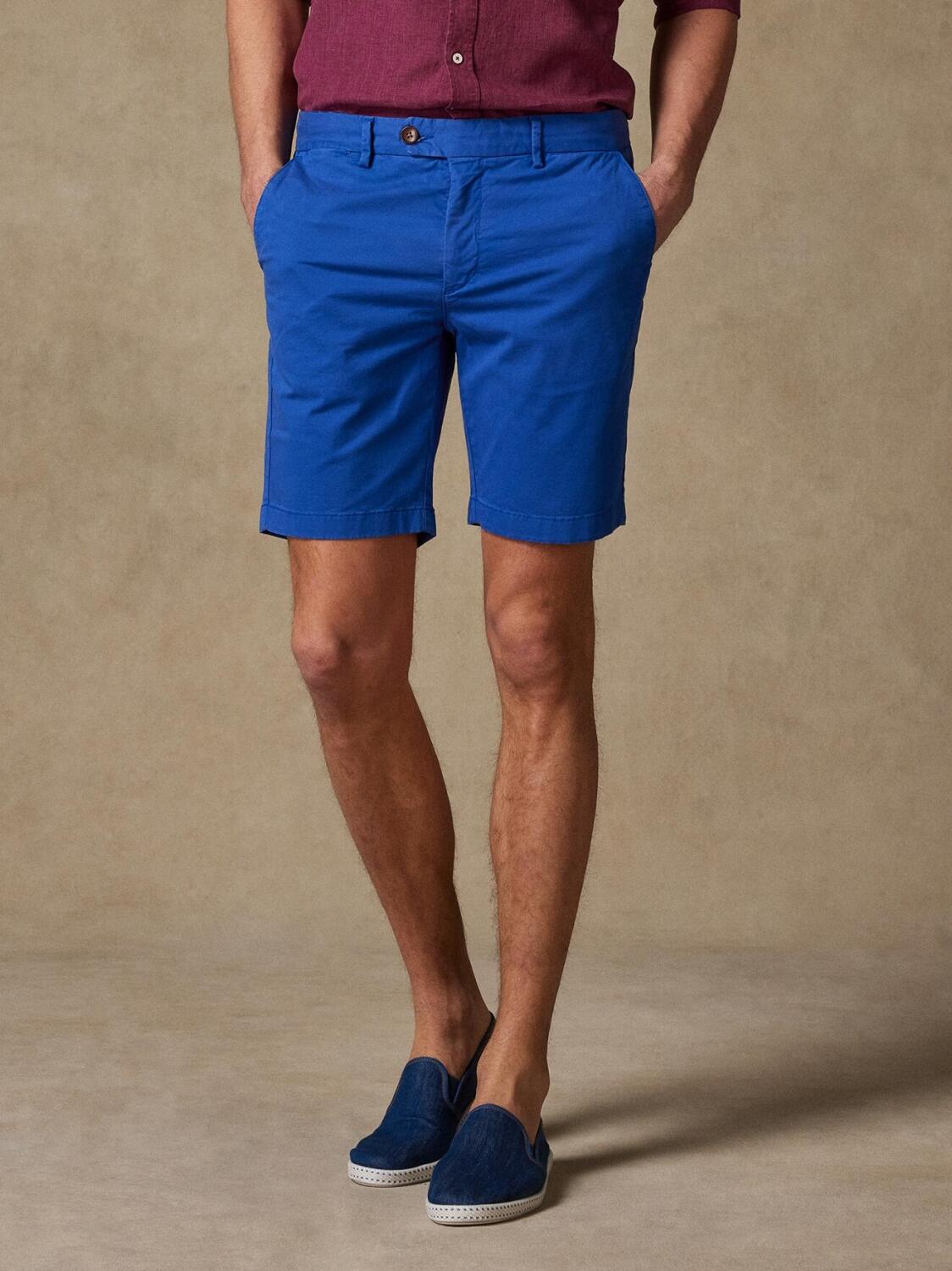 Bermuda en coton indigo