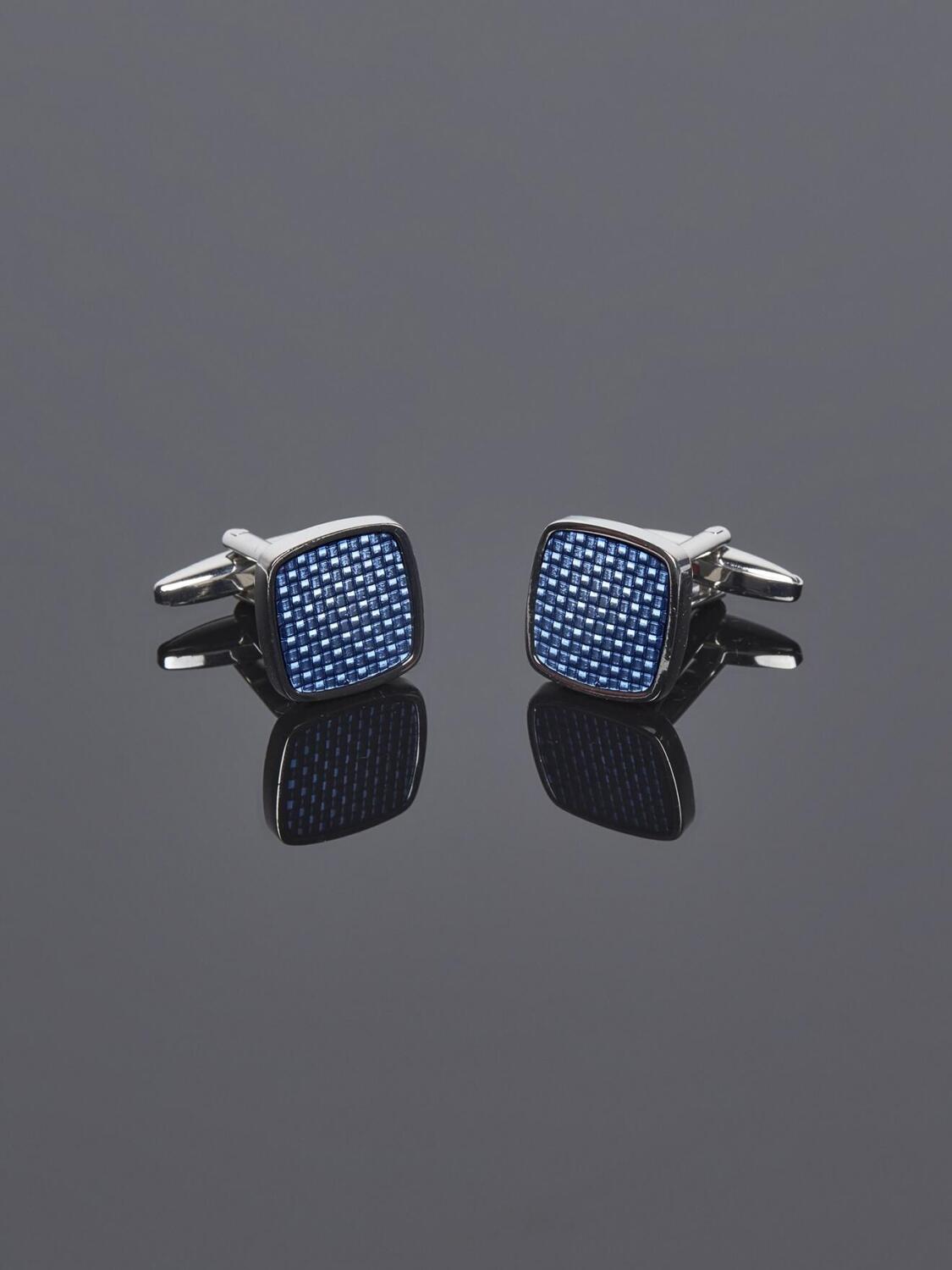 Gemelli da polso blu carbonio