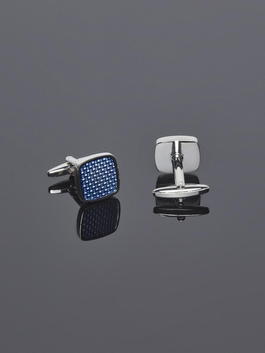 Gemelli da polso blu carbonio