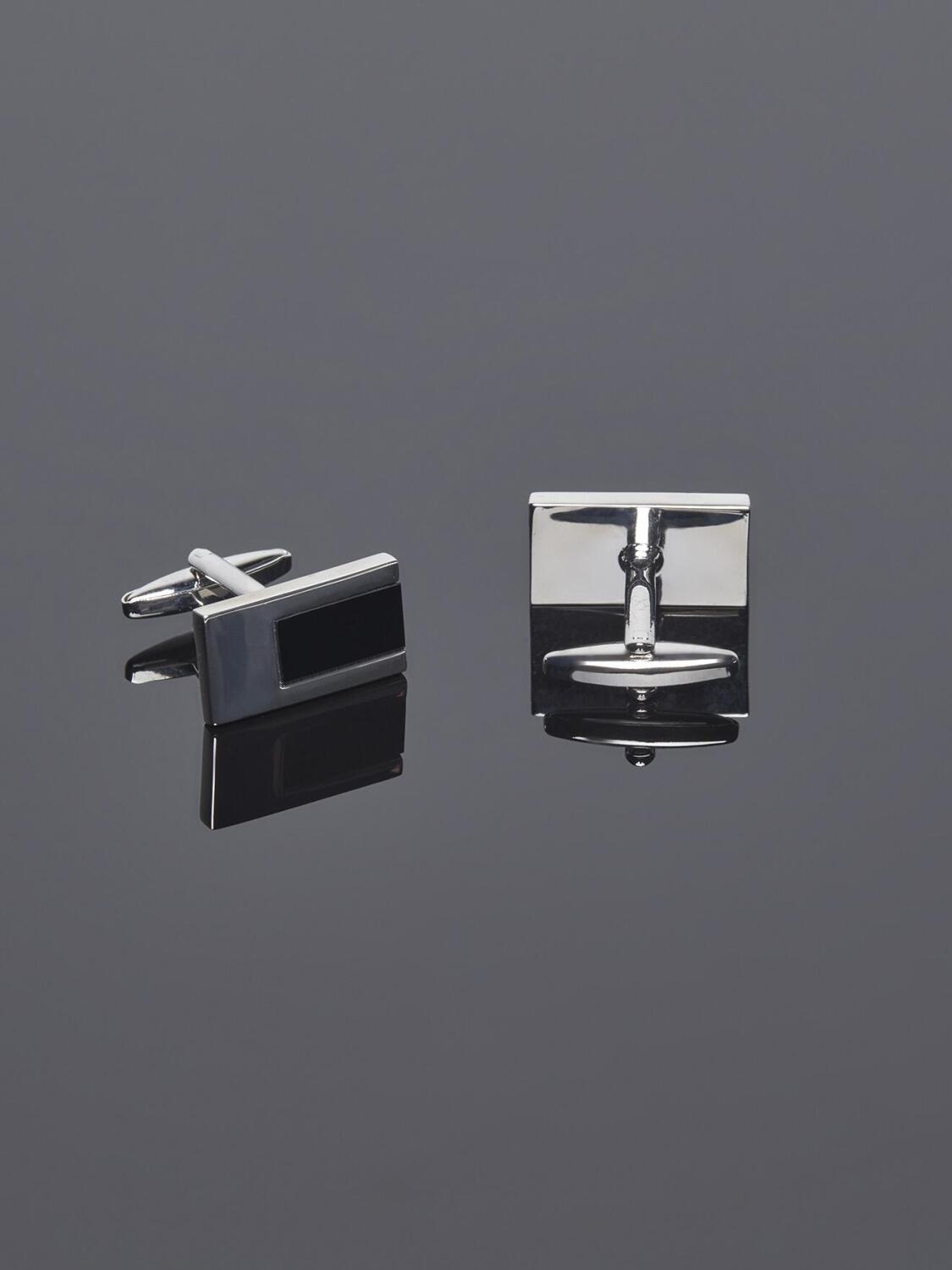 Rechthoek zwart manchetknopen