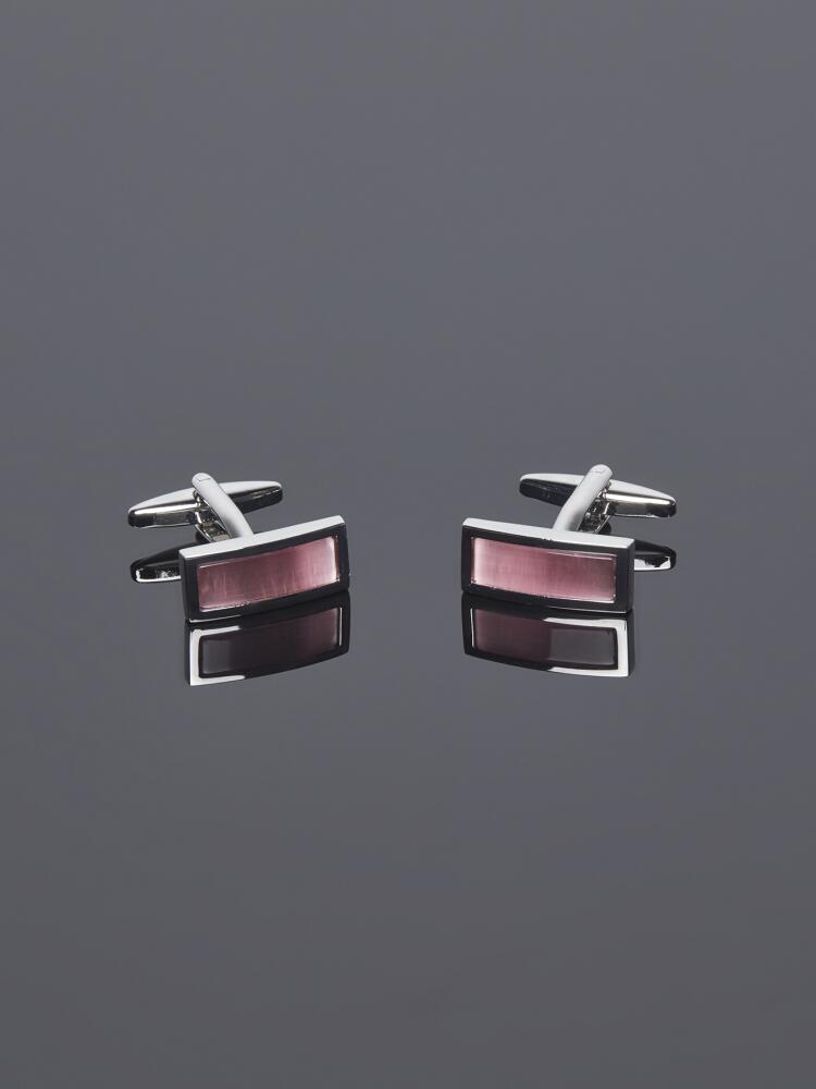 Pink Rectangle Cufflinks