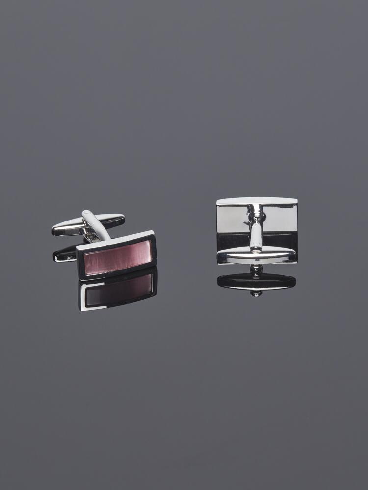 Pink Rectangle Cufflinks